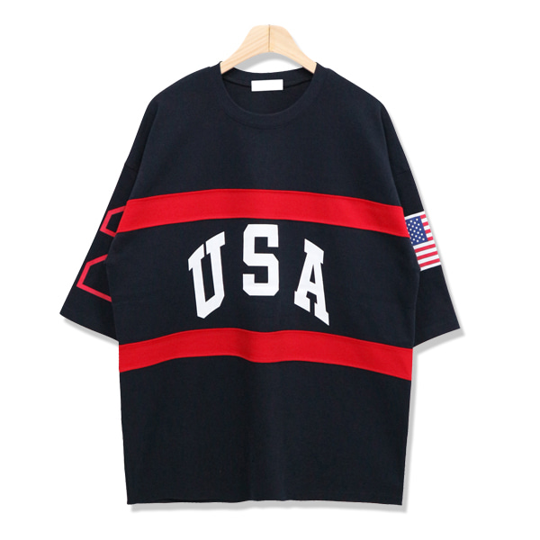 USA 오버핏 7부 티셔츠 [2color]