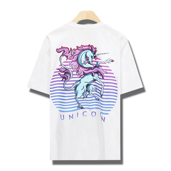 유니콘 오버핏 반팔 티셔츠 [2color]