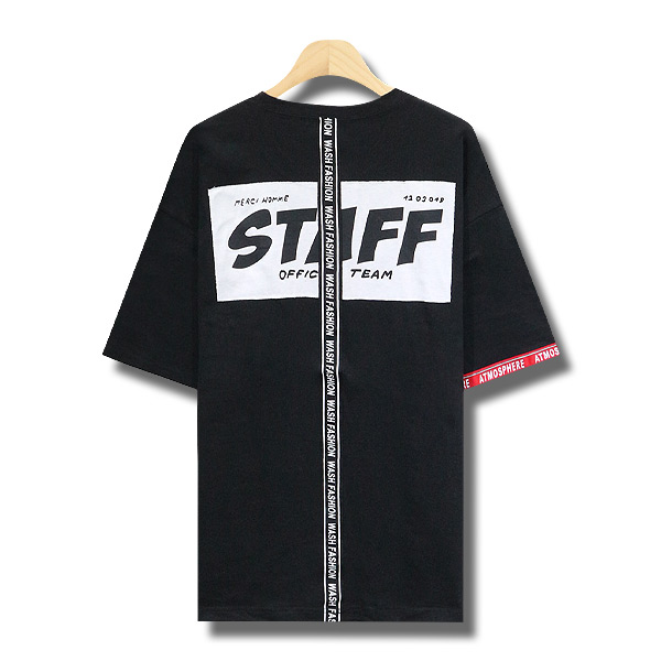 STAFF 테이프 반팔 티셔츠 [2color]