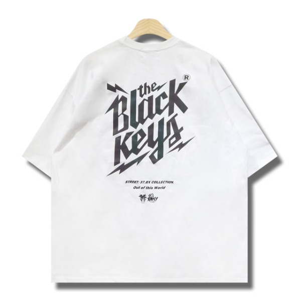 블랙 키 홀로그램 반팔 티셔츠 [2color]