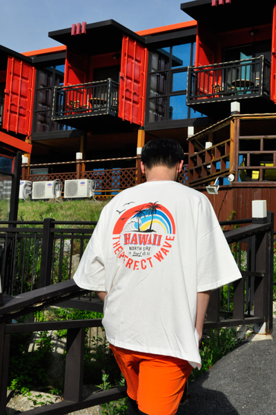 퍼펙트 하와이 오버핏 반팔 티셔츠 [5color]